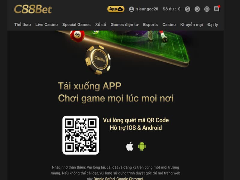 Hướng dẫn cách tải app nhà cái C88bet