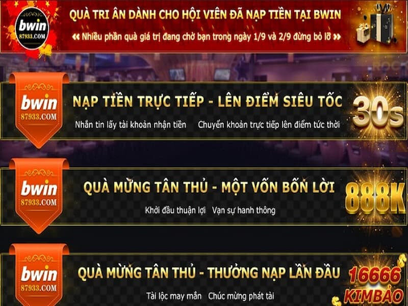 Khuyến mãi Bwin